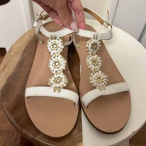 Jack Roger’s White Sandal with Gold Detail